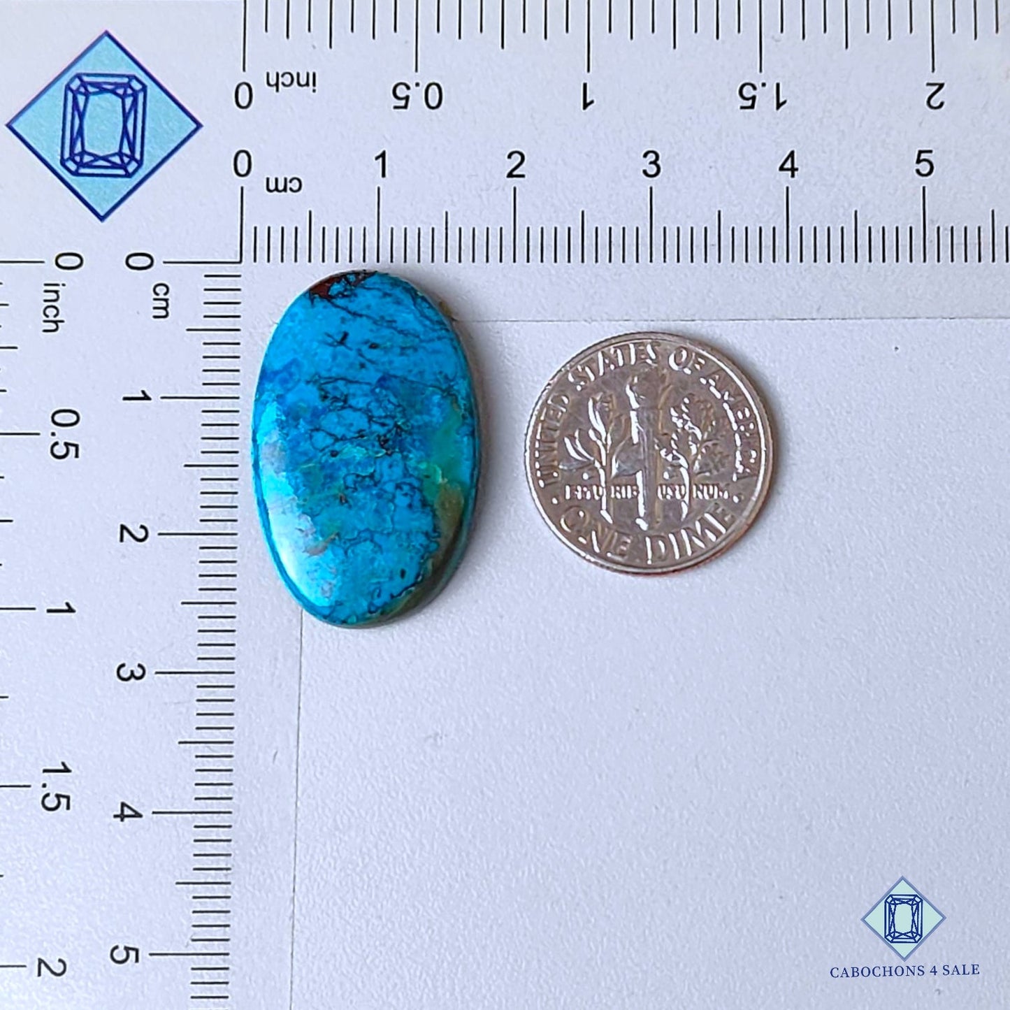 Natural Shattuckite Gemstone  Oval Cabochons 26*16*4mm from United States available for sale
