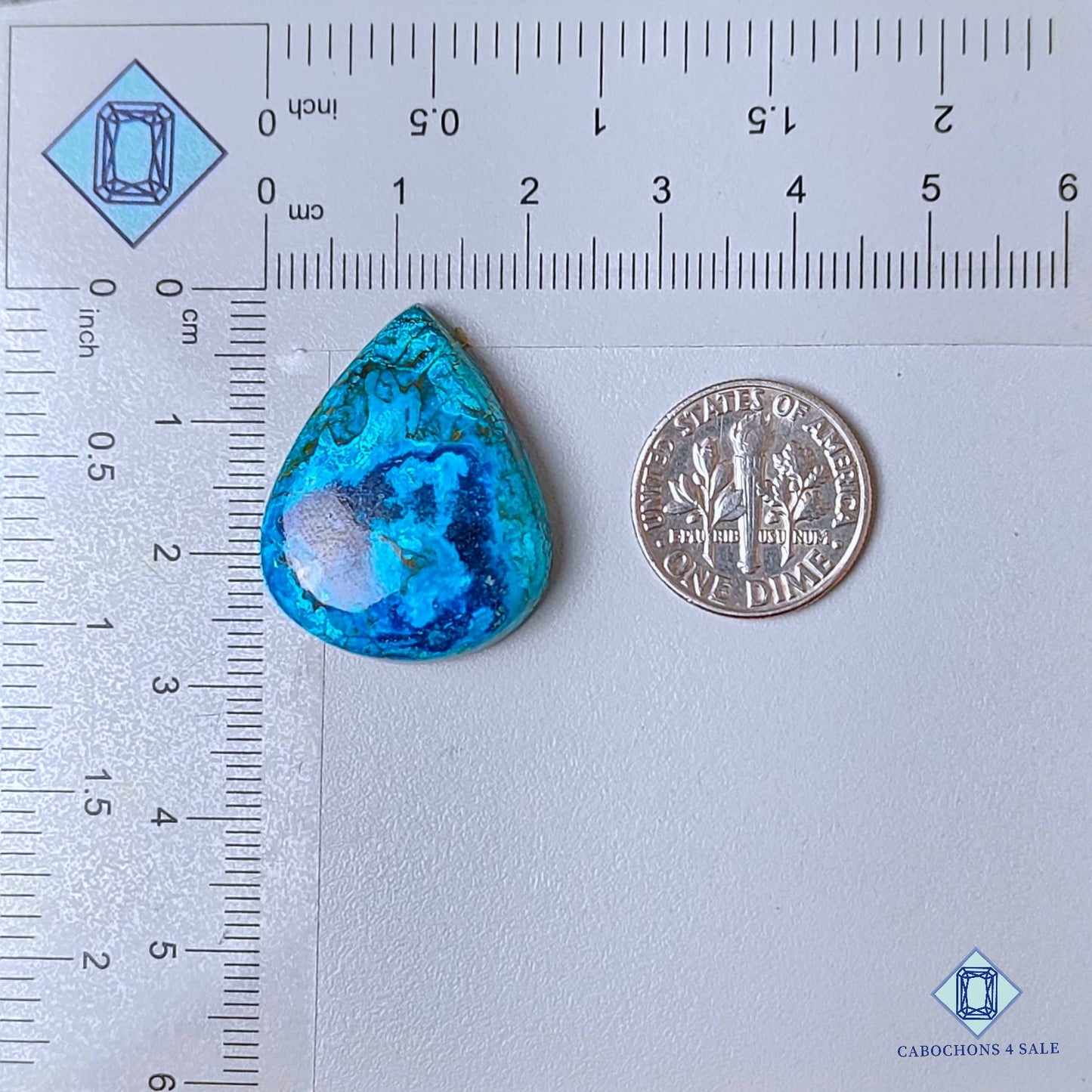 Natural Shattuckite Gemstone  Pear Cabochons 27*22*7mm from United States available for sale