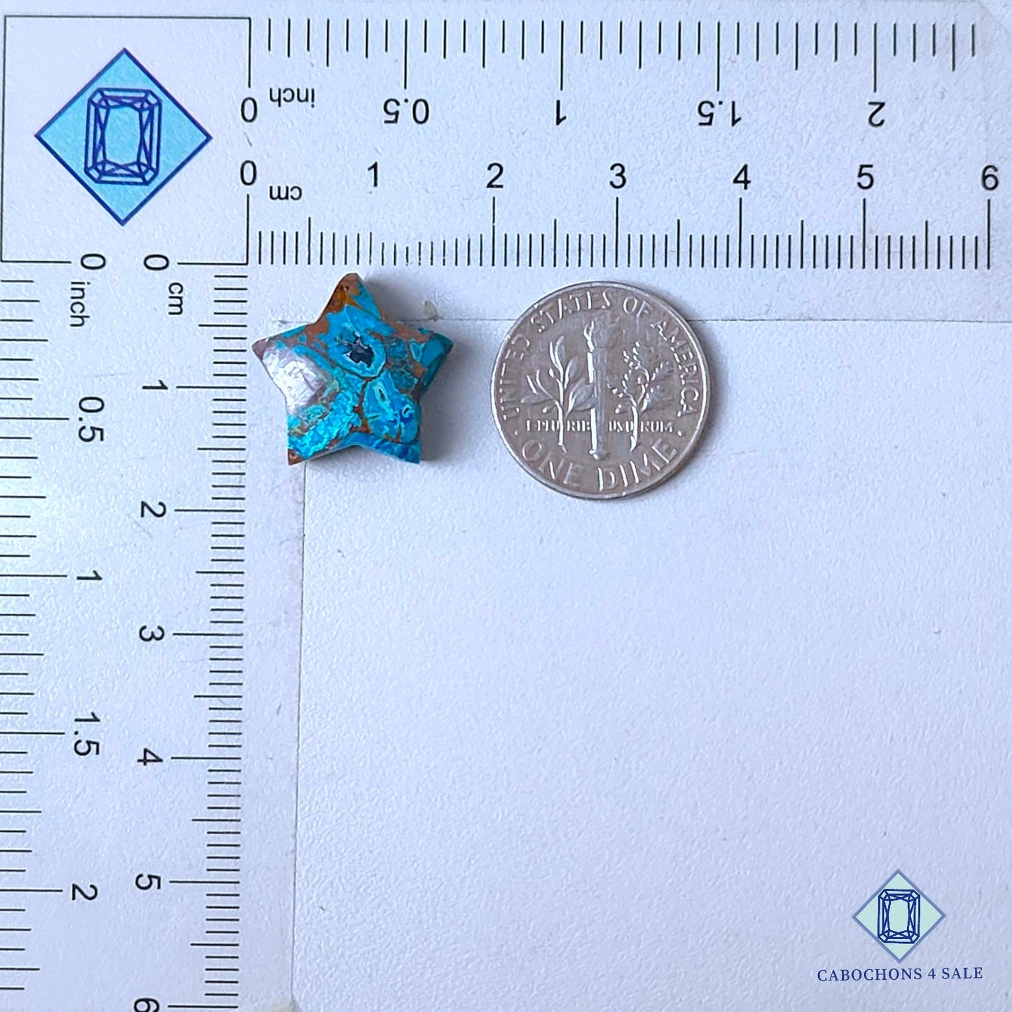 Natural Shattuckite Gemstone  Star Carvings 15*15*6mm from Namibia  available for sale