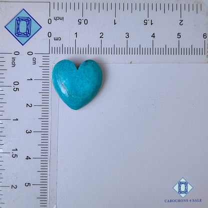 Tallas de corazón de piedra preciosa shattuckita natural de 19 x 19 x 6 mm de Namibia, disponibles para la venta.