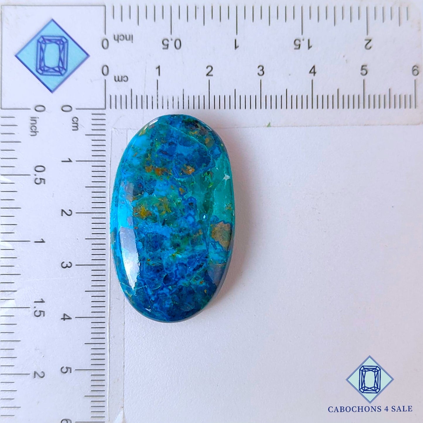 Cabujones ovalados de piedra preciosa shattuckita natural de 39 x 23 x 8 mm, disponibles para la venta en EE. UU.