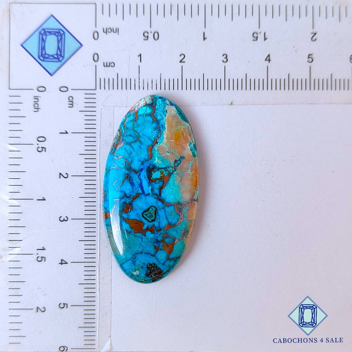 Natural Shattuckite Gemstone  Oval Cabochons 43*22*5mm from USA available for sale