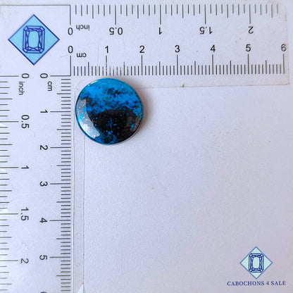 Cabujones redondos de piedra preciosa shattuckita natural de 18 x 4 mm, disponibles para la venta en EE. UU.