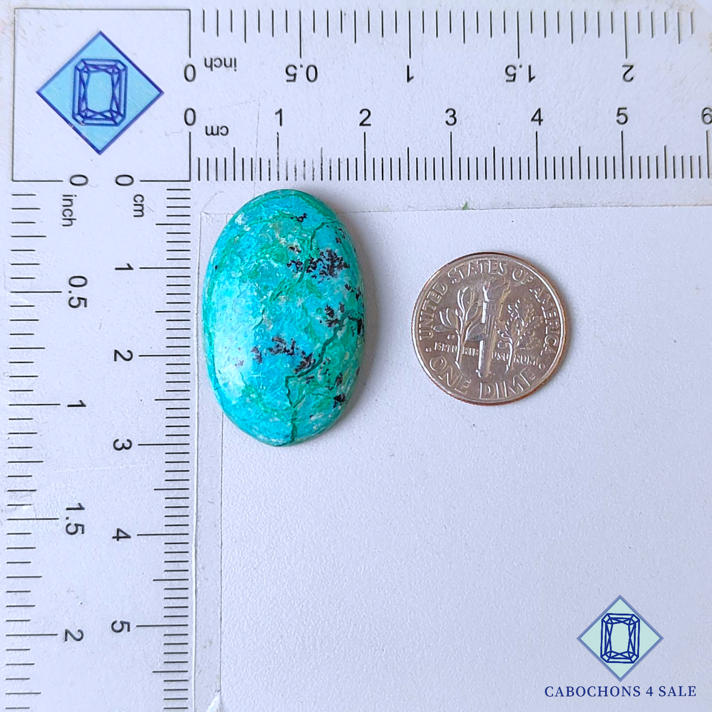 Cabujones ovalados de shattuckita