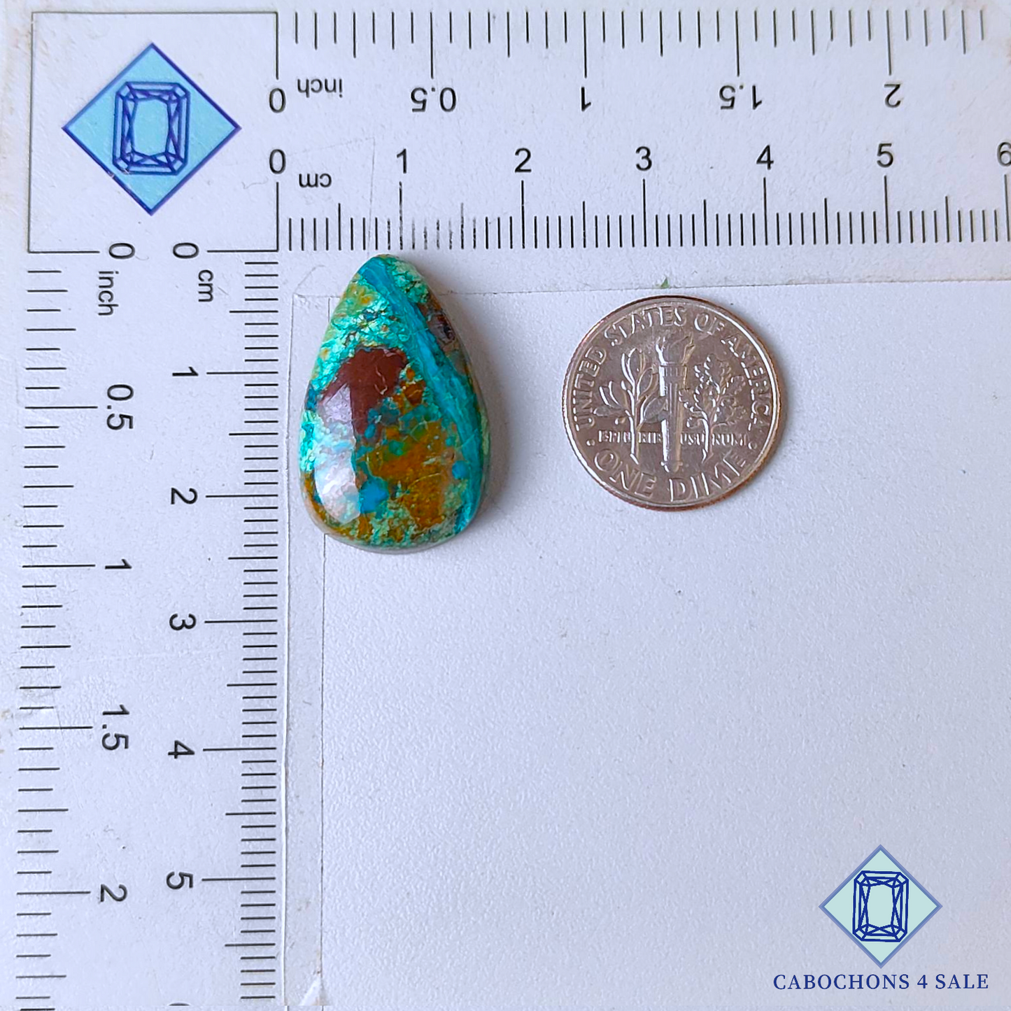 Shattuckite Pear Cabochons