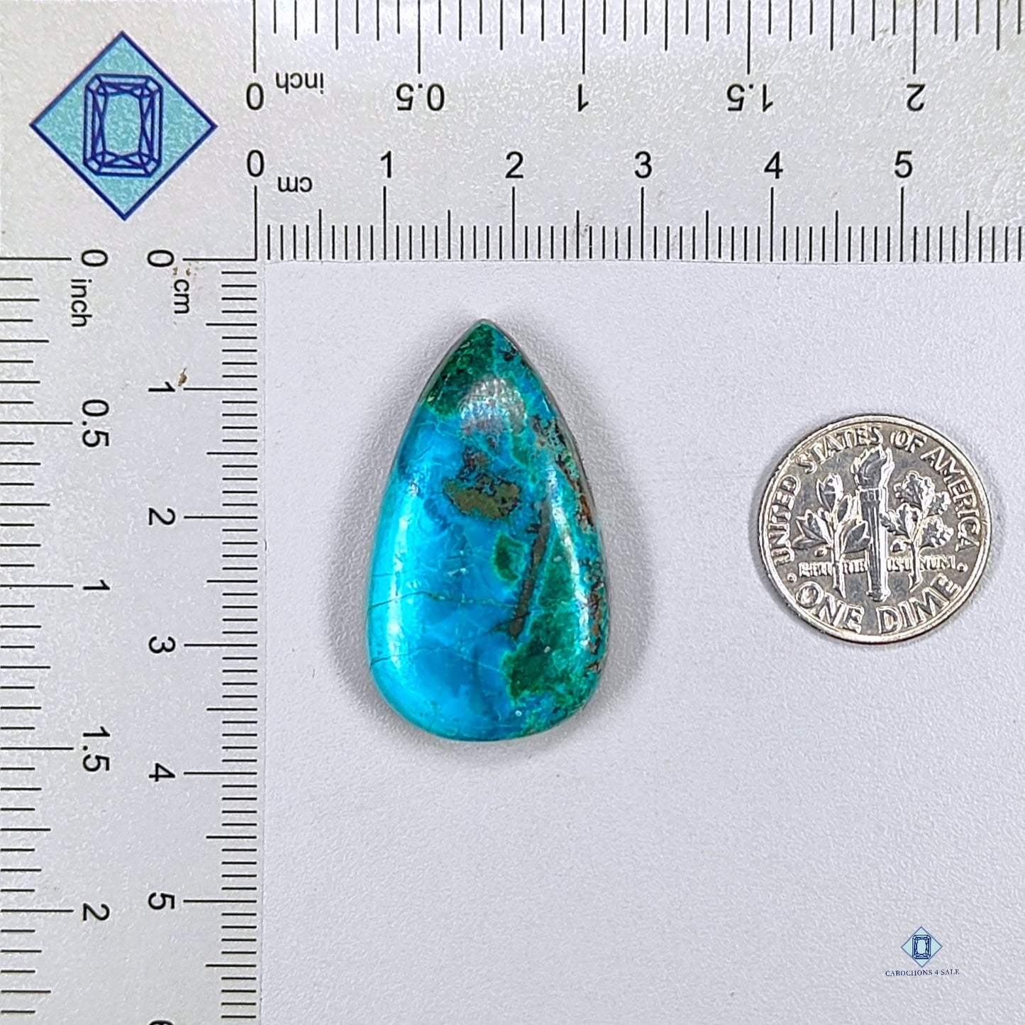 Shattuckite Pear Cabochons