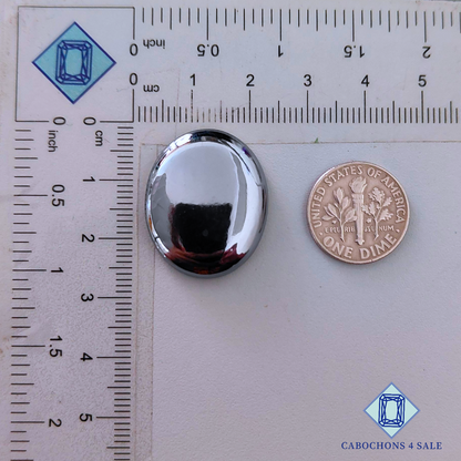 Cabujones ovalados de shungita de 25 x 21 x 5 mm