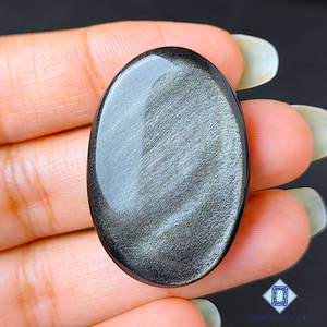 Silver Obsidian Oval Cabochons