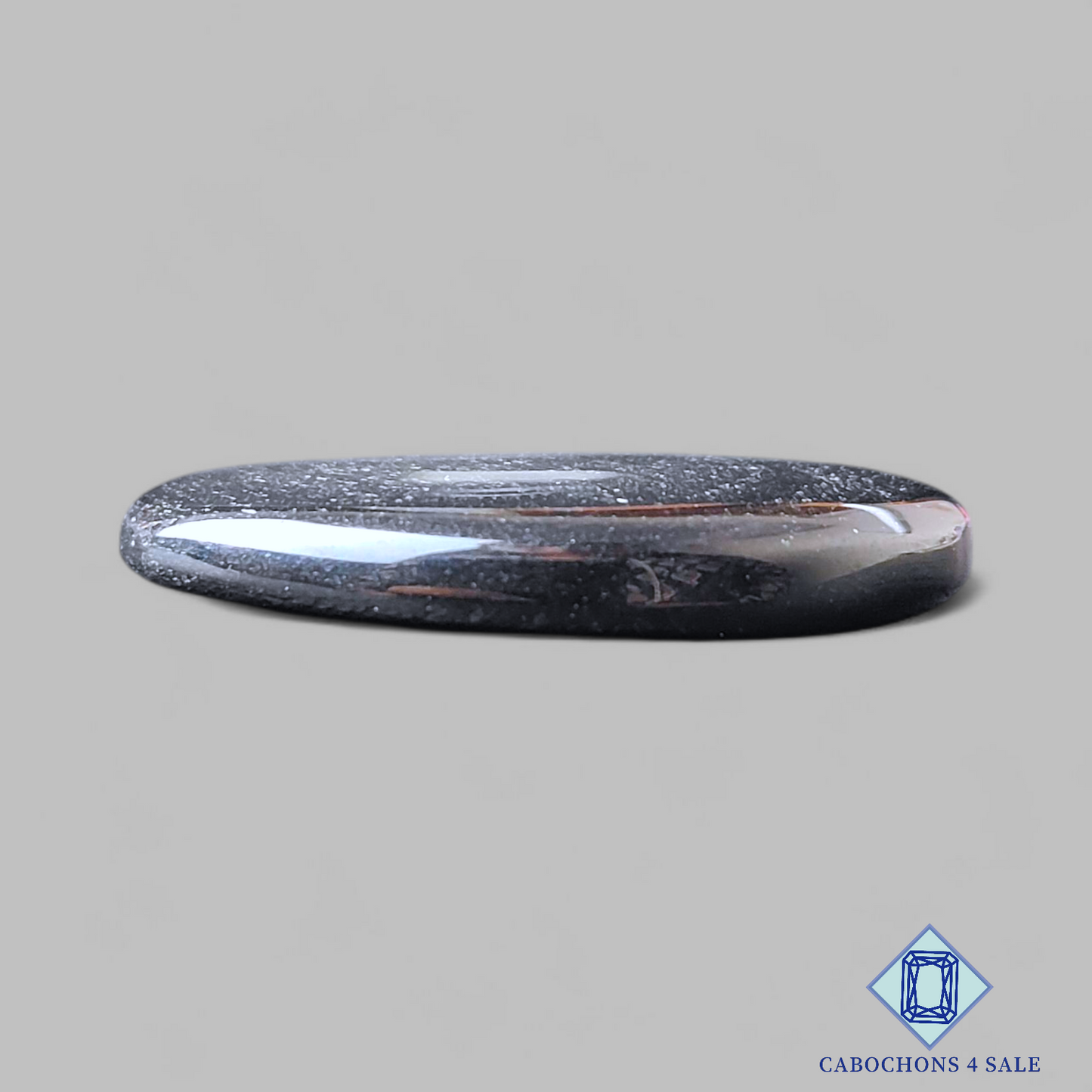 Cabujones ovalados de obsidiana plateada