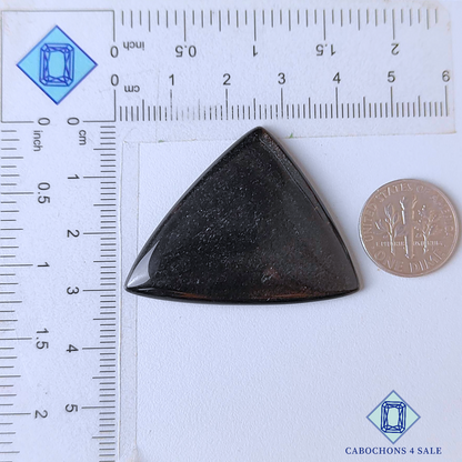 Cabujones triangulares de obsidiana plateada