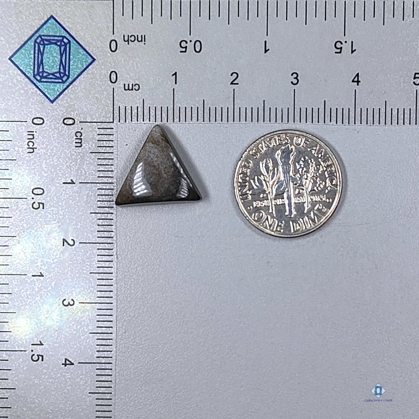 Silver Obsidian Triangle Cabochons