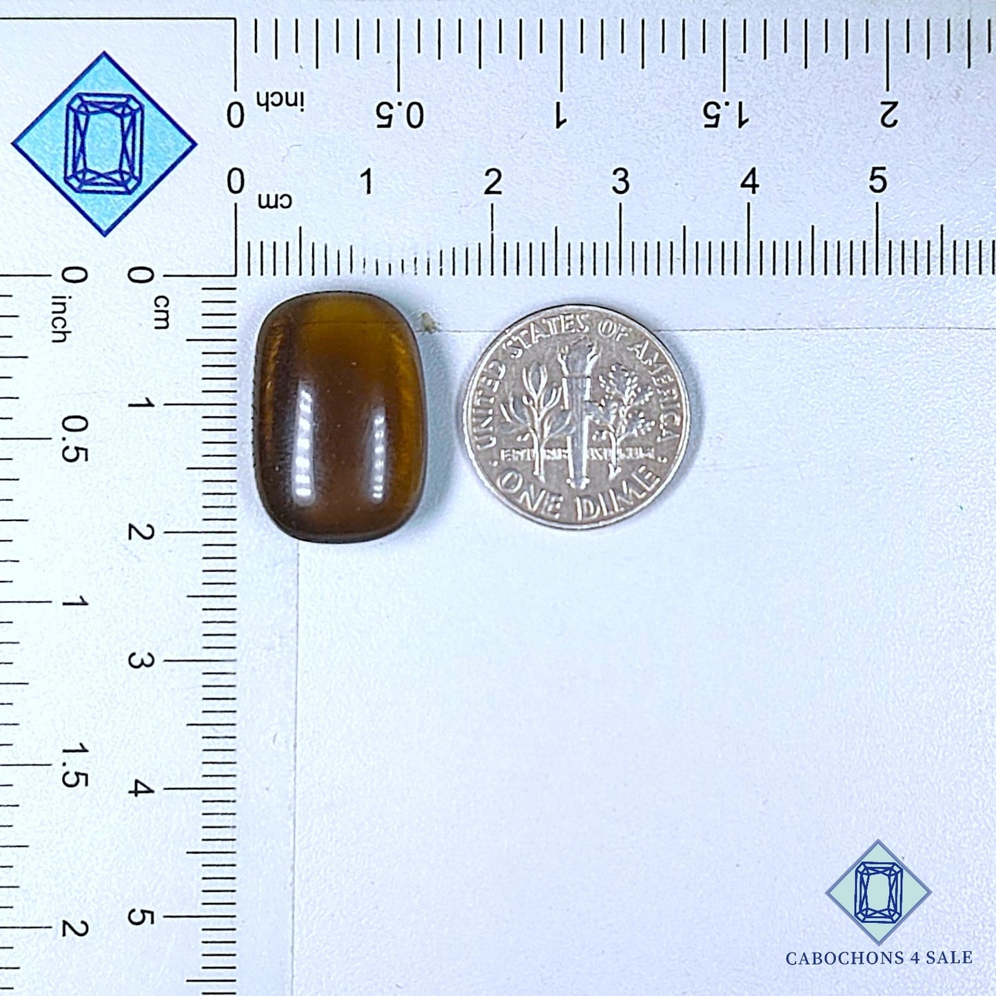 Cabujones de cuarzo ahumado natural de 20 x 13 x 6 mm, de Brasil, disponibles para la venta.