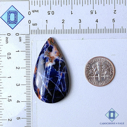 Natural Sodalite Gemstone Pear Cabochons 39*21*6mm from Canada available for sale