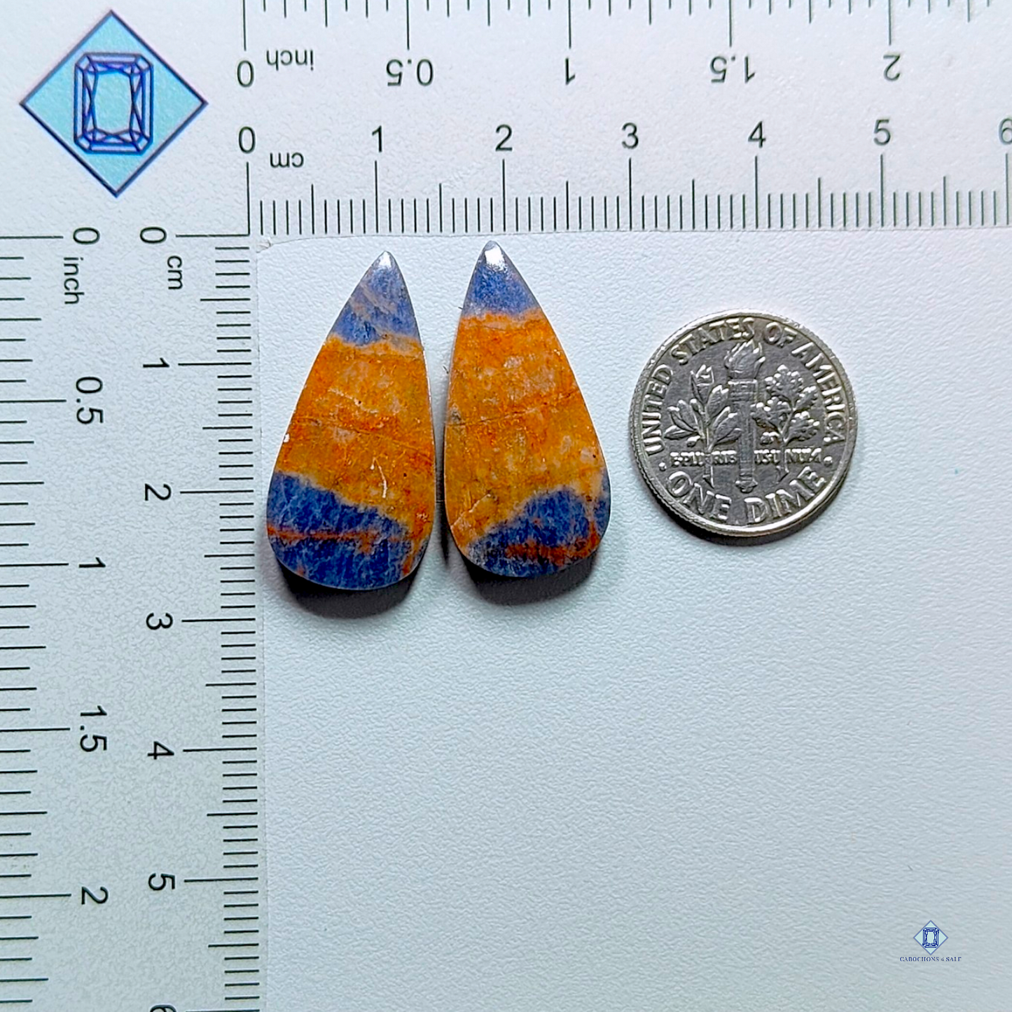 Sodalite-pear-cabochons