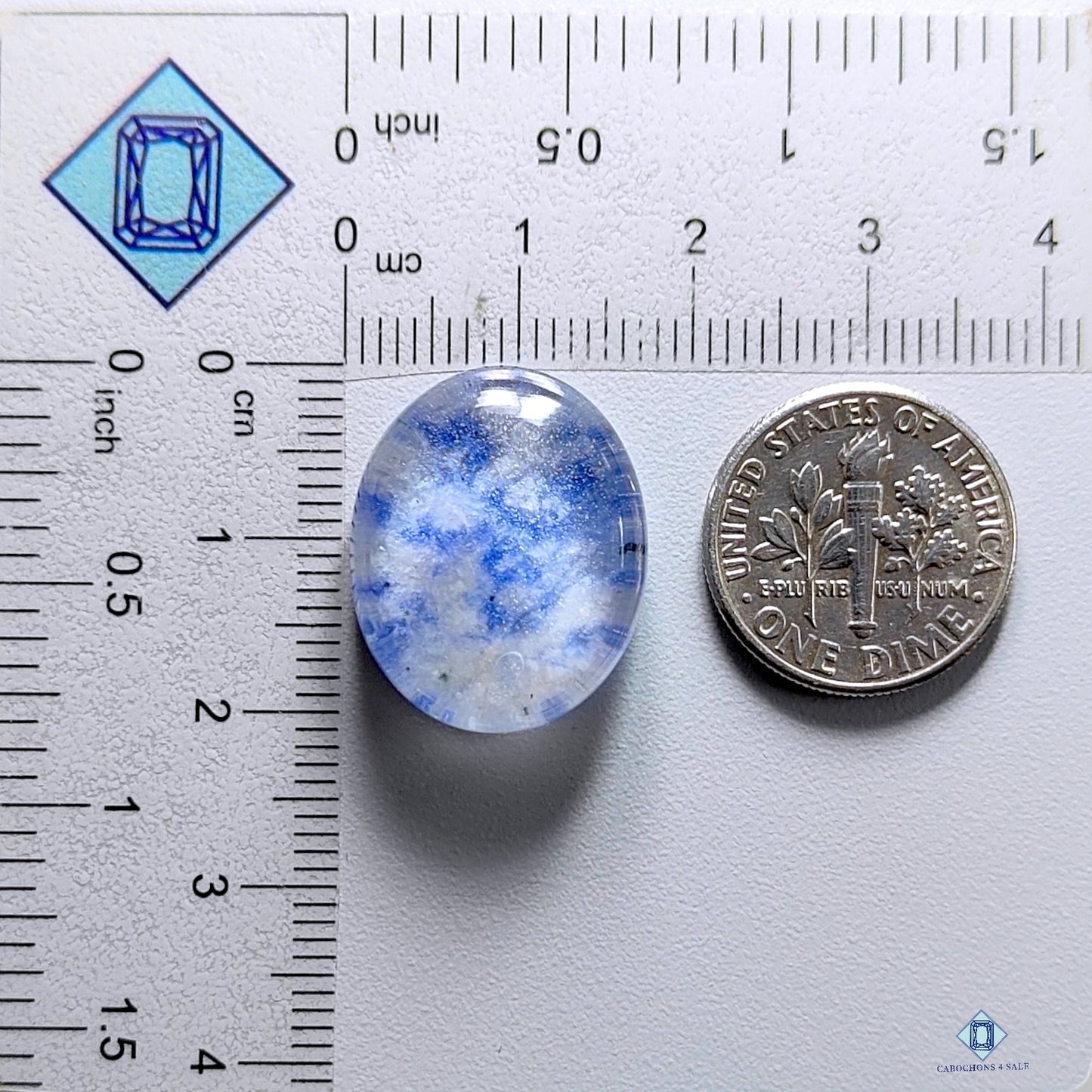 Blue Dot Jasper +  Crystal Quartz Doublets Oval Doublets