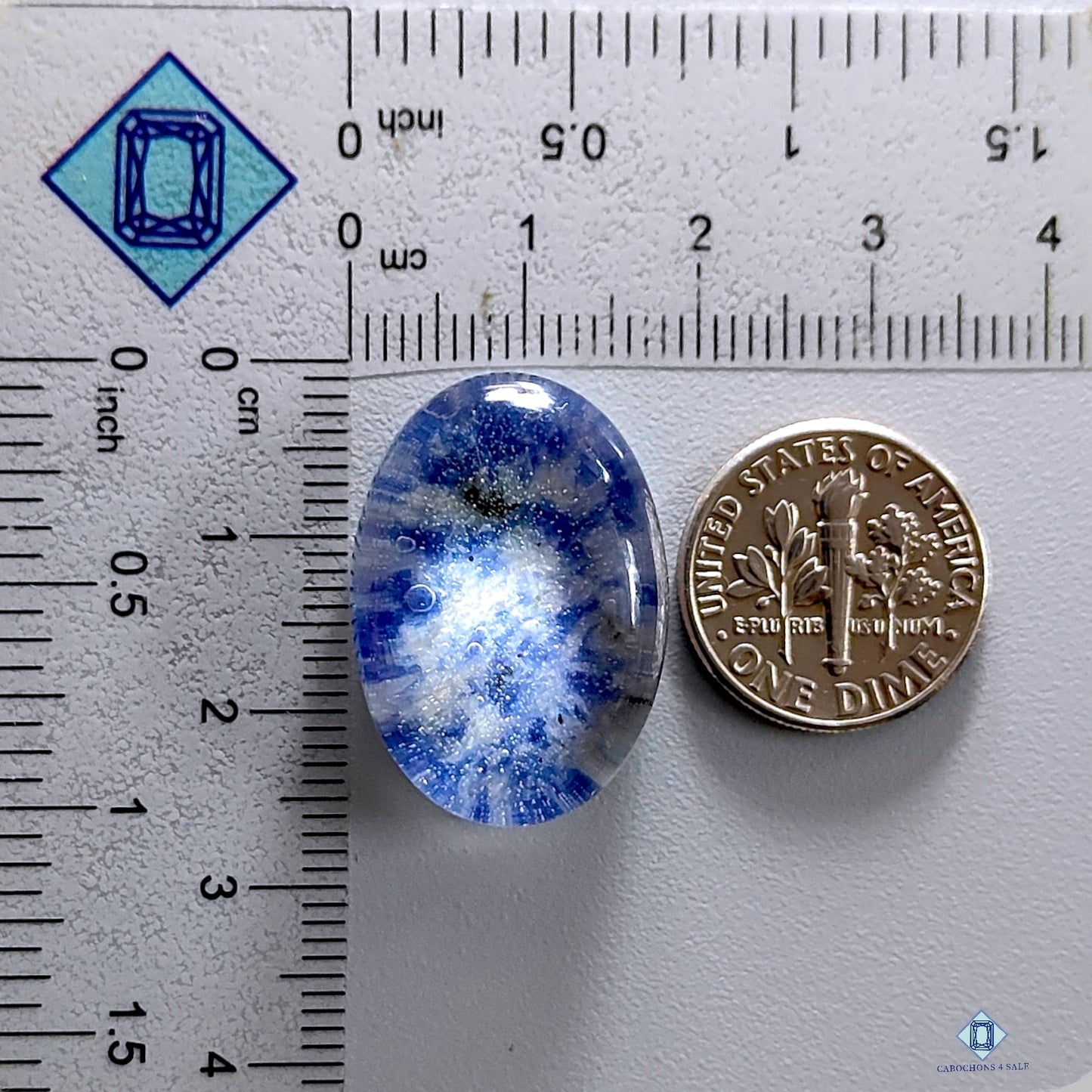 Blue Dot Jasper +  Crystal Quartz Doublets Oval Doublets