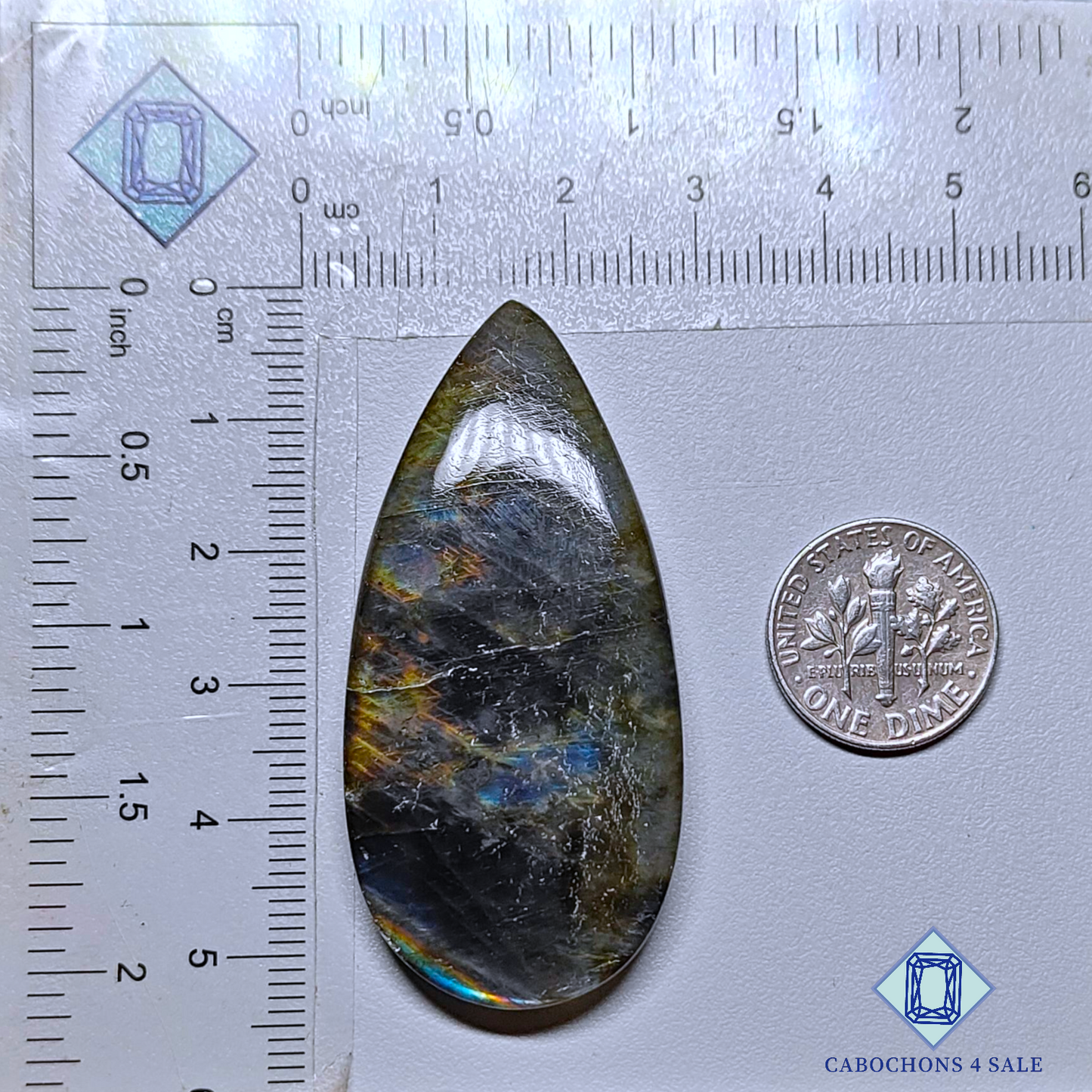 Spectrolite Pear Cabochons