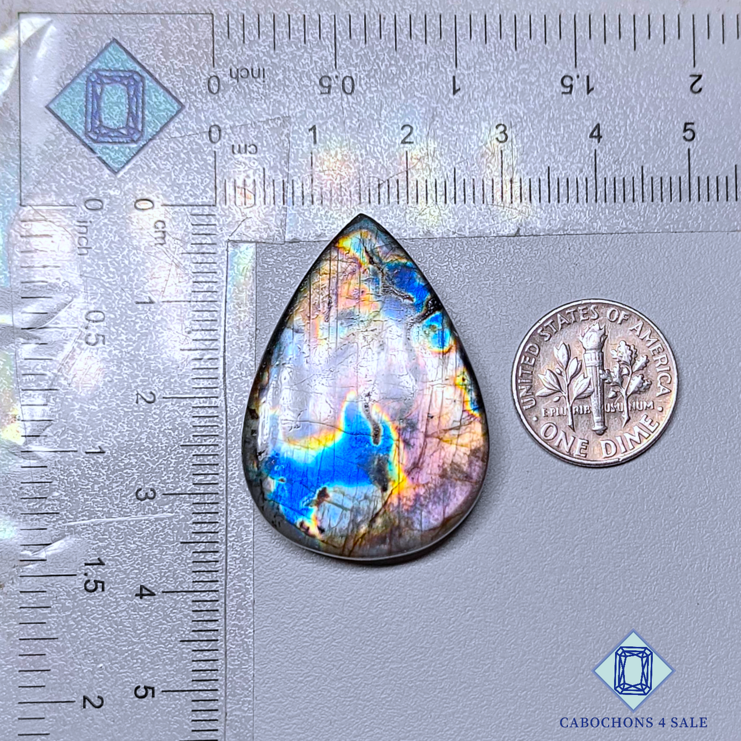 Spectrolite Pear Cabochons