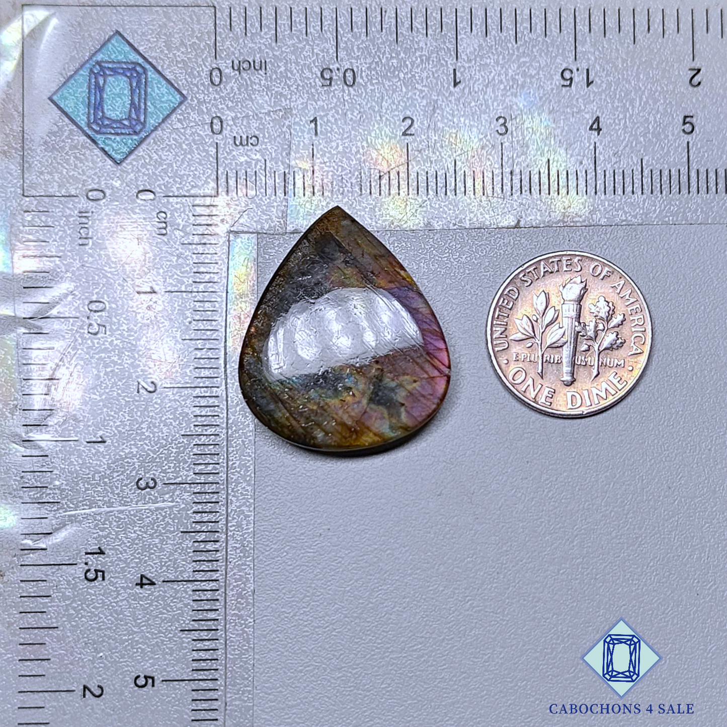 Spectrolite Pear Cabochons