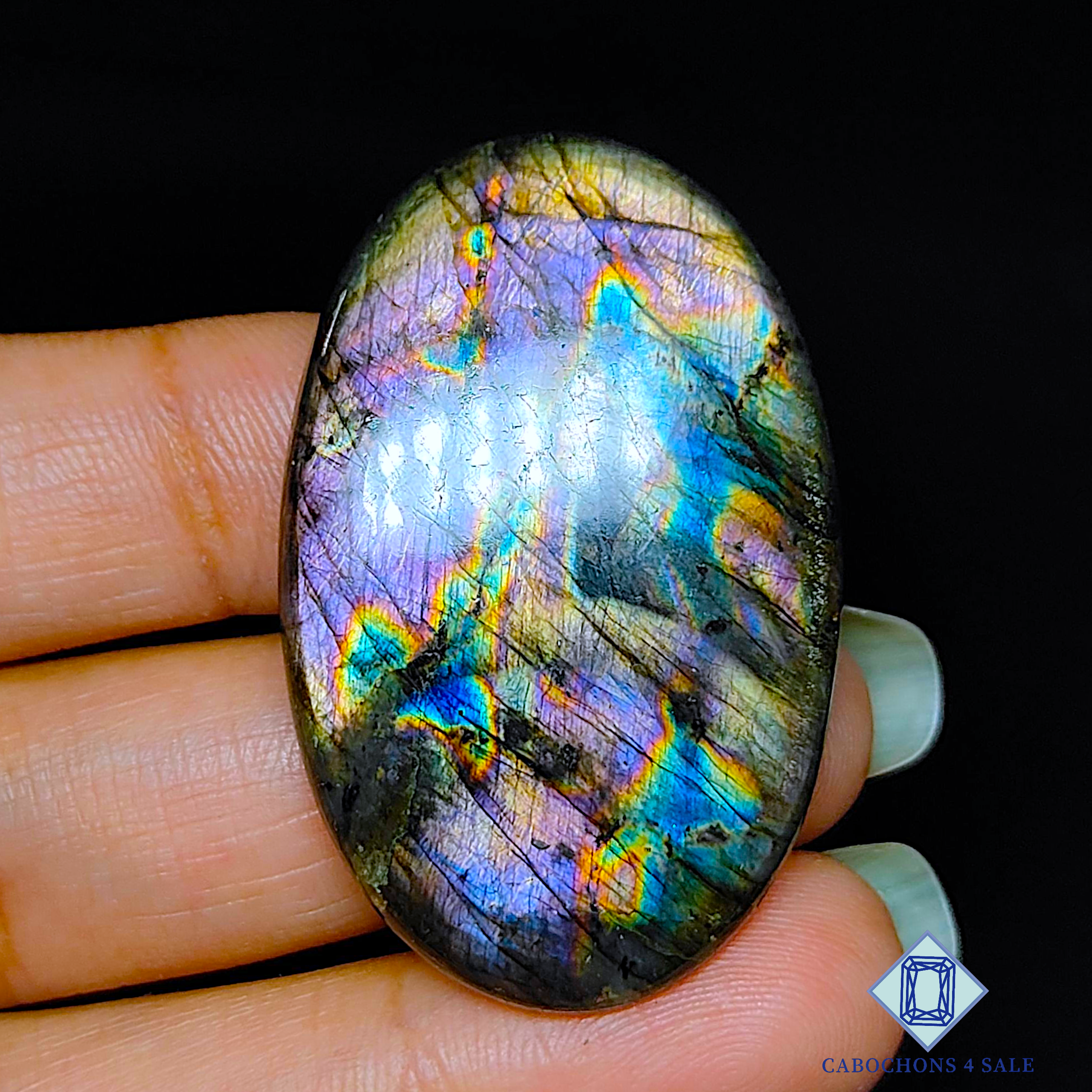 AAA Spectrolite Oval Cabochons Flashy | Full-spectrum color cabs for ...