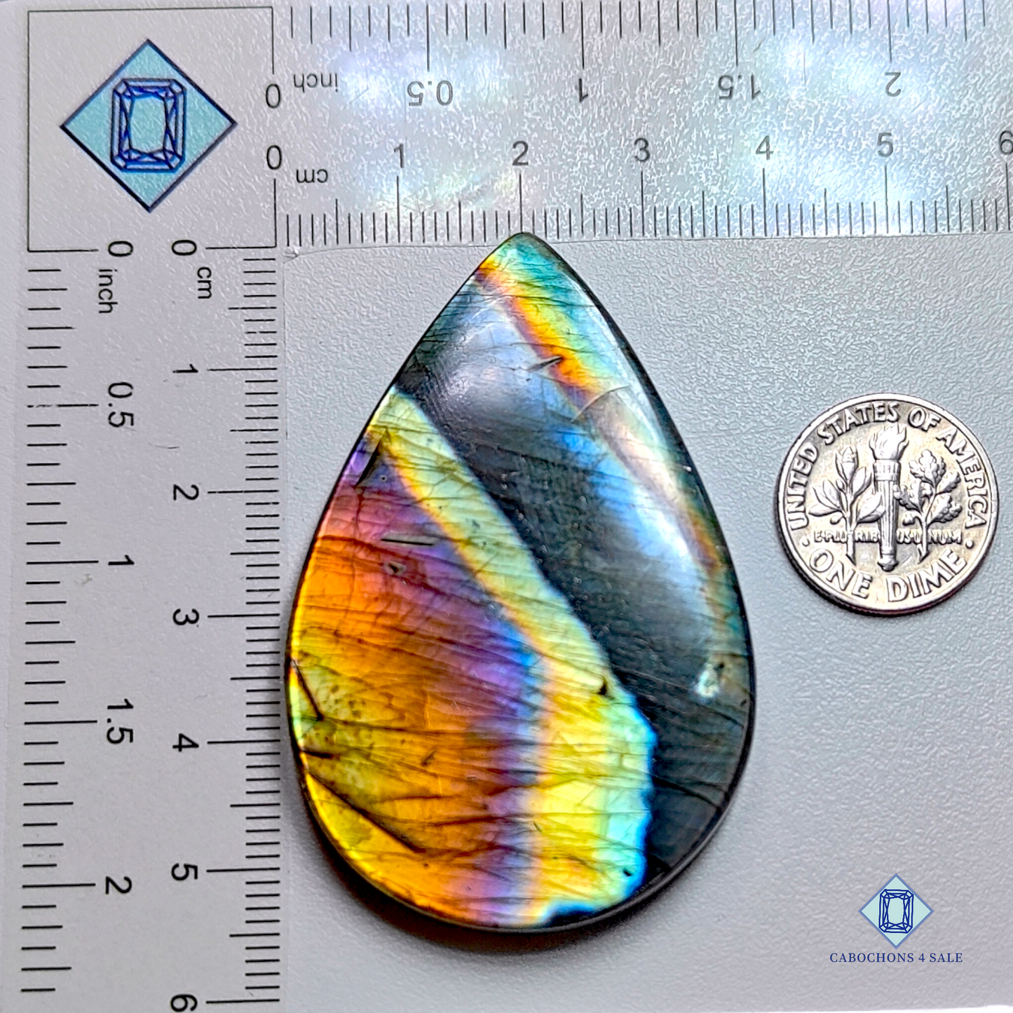 Spectrolite-Pear-Cabochons