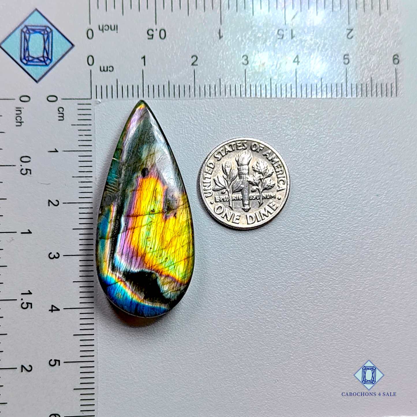 Spectrolite-Pear-Cabochons