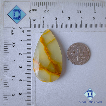 Spider Web Jasper Pear Cabochons