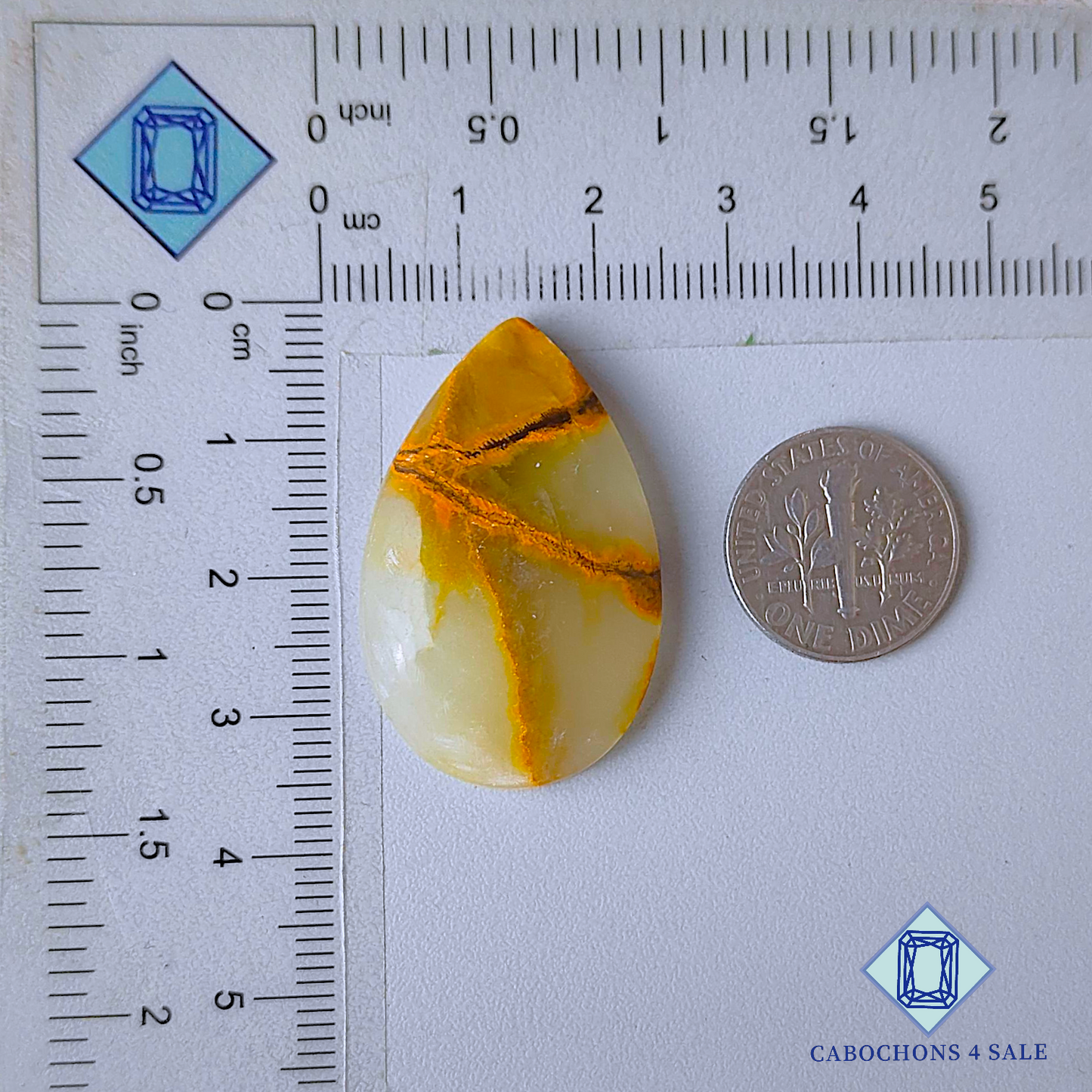 Spider Web Jasper Pear Cabochons