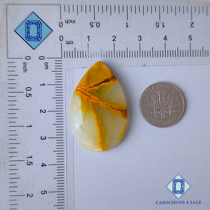 Spider Web Jasper Pear Cabochons