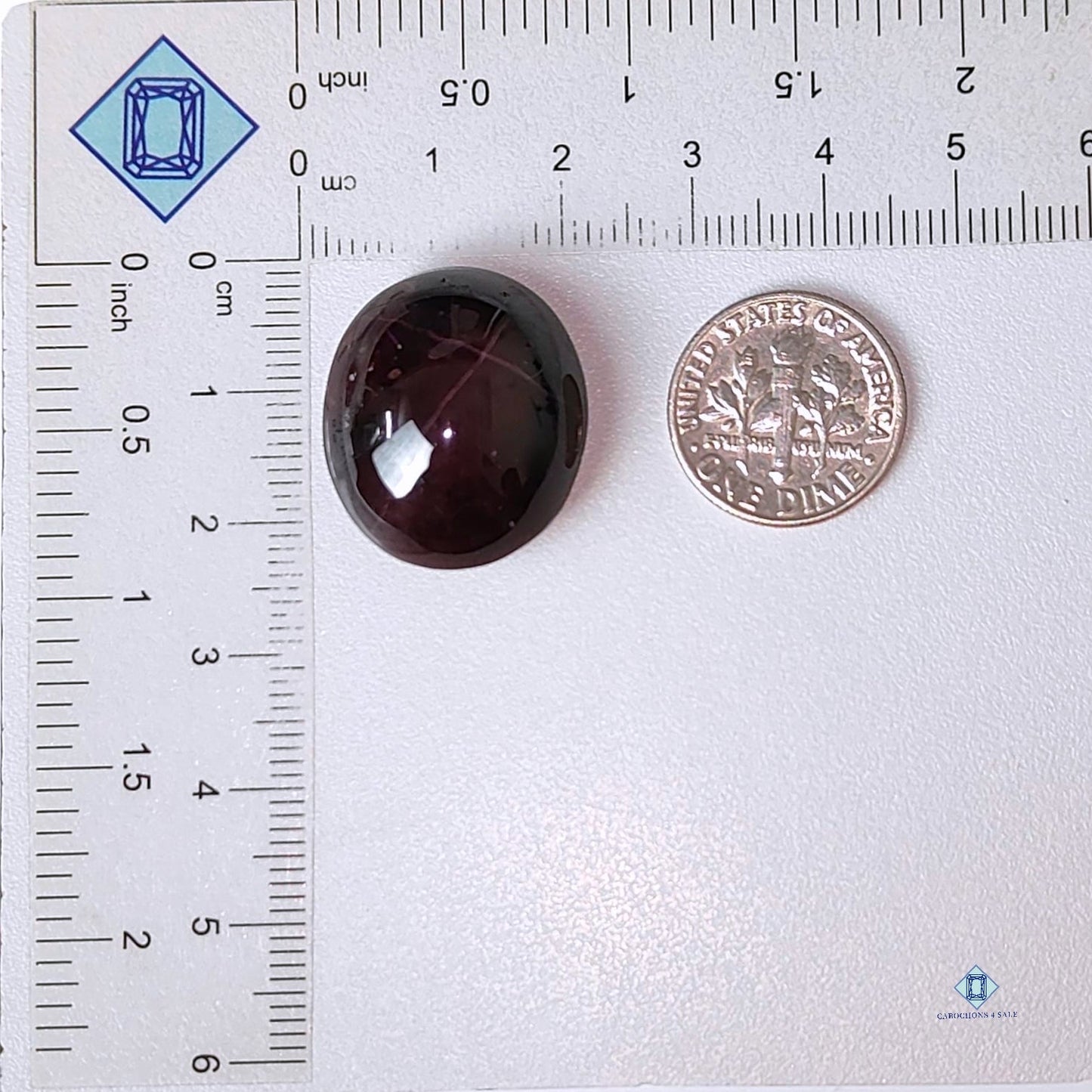 Cabujón ovalado de granate estrella 