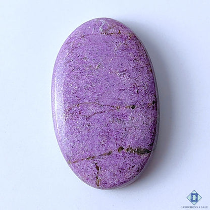 Cabochons4sale oval stichtite cabochon in purple with natural opaque texture, 38x24x7mm gemstone for jewellery making.