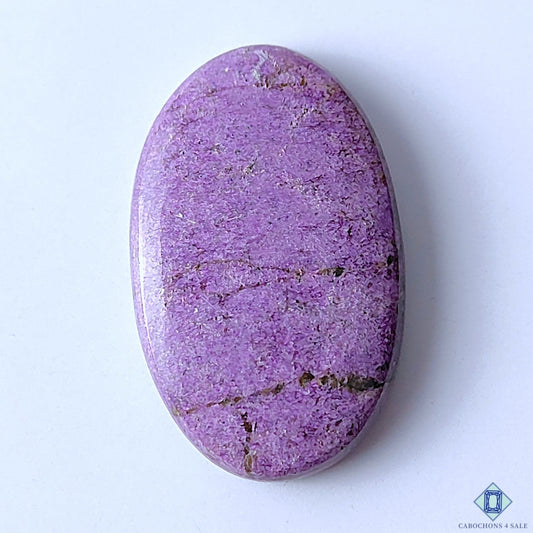 Cabochons4sale oval stichtite cabochon in purple with natural opaque texture, 38x24x7mm gemstone for jewellery making.