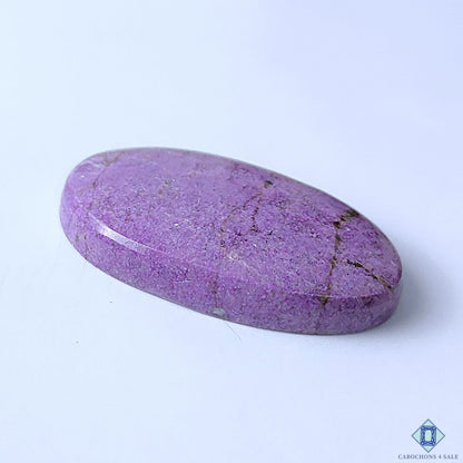 Cabochons4sale oval purple stichtite gemstone cabochon with natural opaque texture and 38x24x7mm dimensions