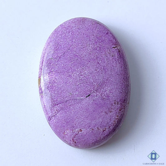 Cabochons4sale oval stichtite gemstone with a smooth purple opaque surface, 33x23x7mm size for jewellery making.