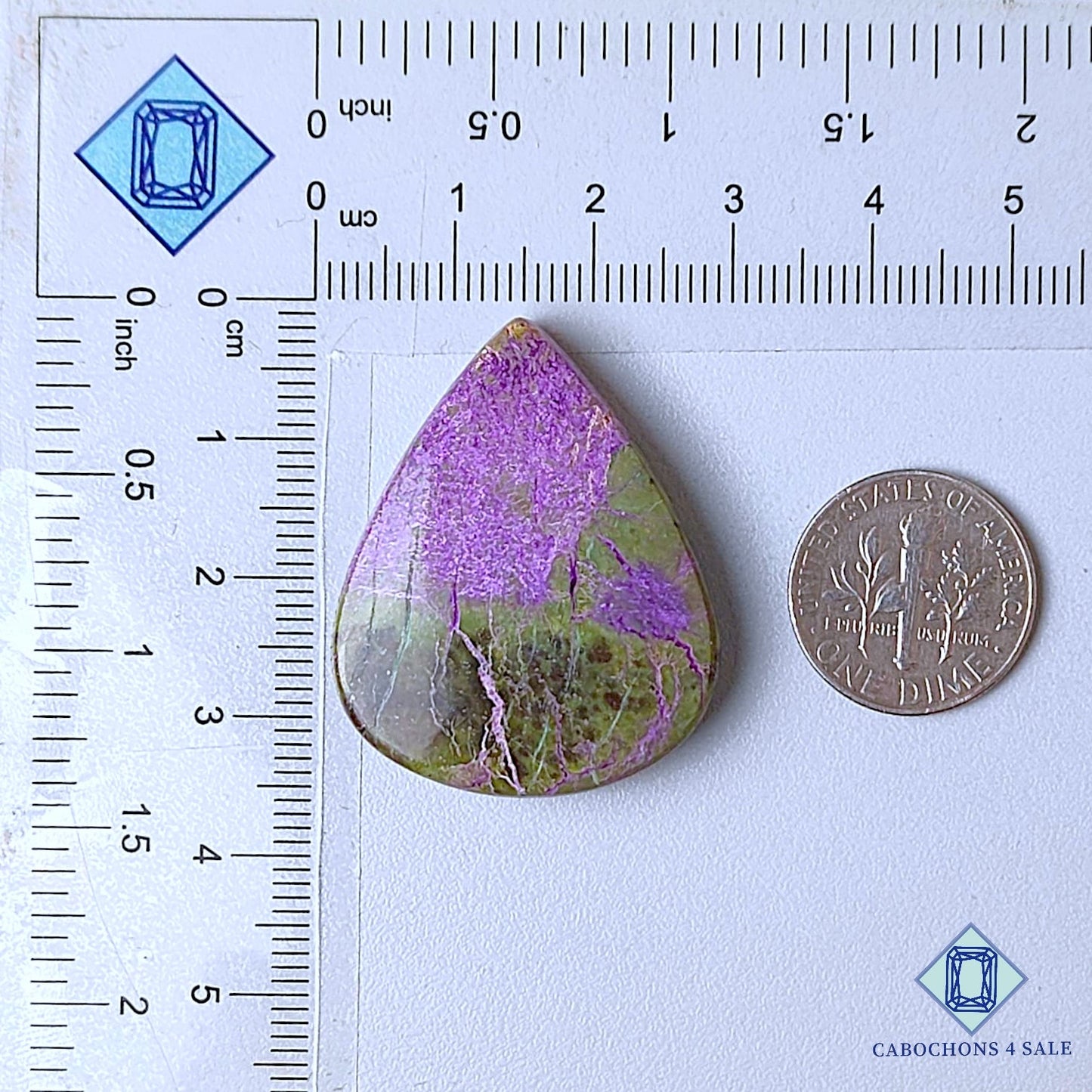 Cabujones de pera de piedra preciosa Stichtite natural de 34 x 27 x 7 mm, procedentes de Australia, disponibles para la venta.