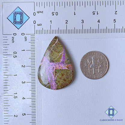 Cabujones de pera de piedra preciosa Stichtite natural de 33 x 23 x 6 mm, procedentes de Australia, disponibles para la venta.