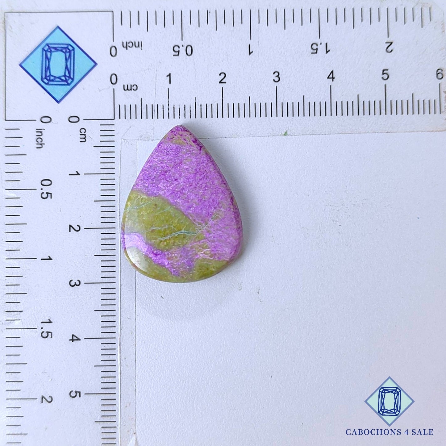 Cabujones de pera de piedra preciosa Stichtite natural de 28 x 22 x 5 mm, procedentes de Australia, disponibles para la venta.