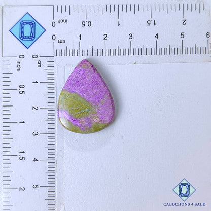 Cabujones de pera de piedra preciosa Stichtite natural de 28 x 22 x 5 mm, procedentes de Australia, disponibles para la venta.