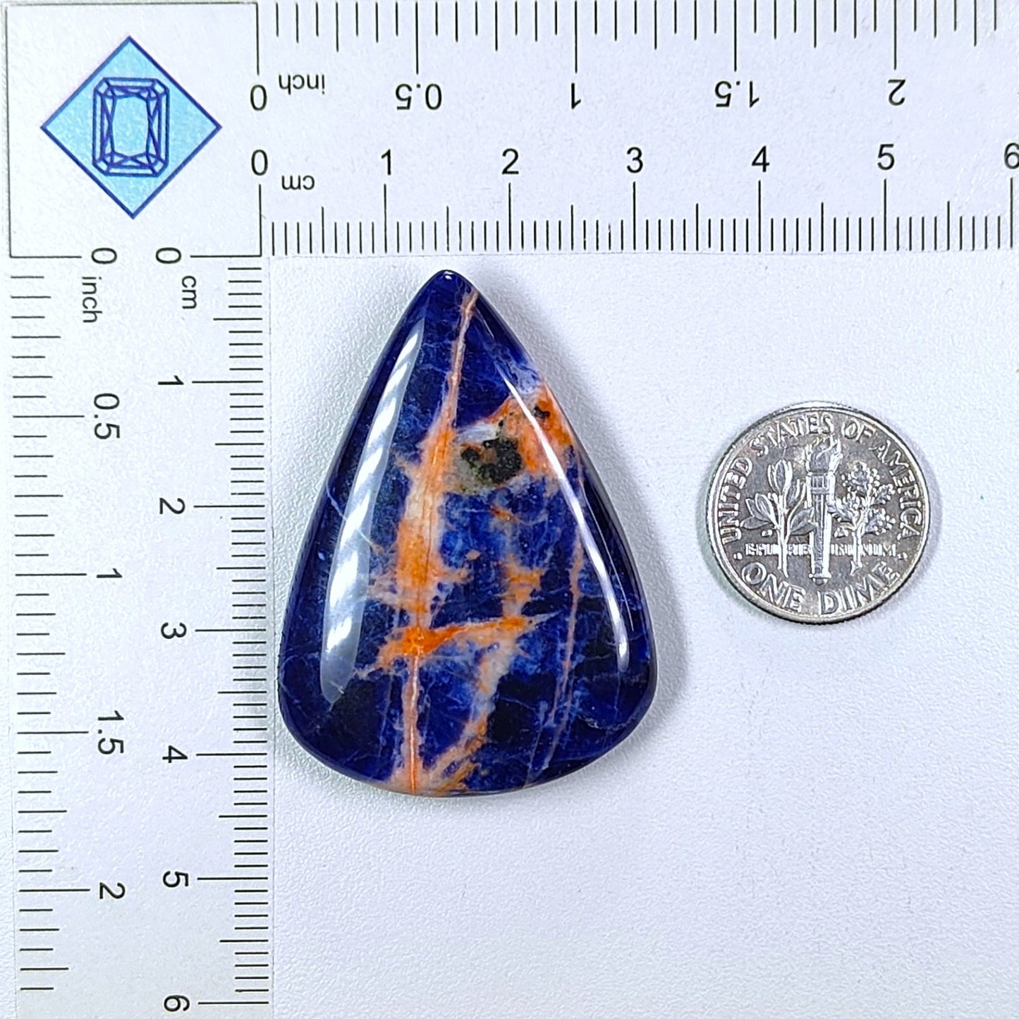 Sunset Sodalite Pear Cabochons