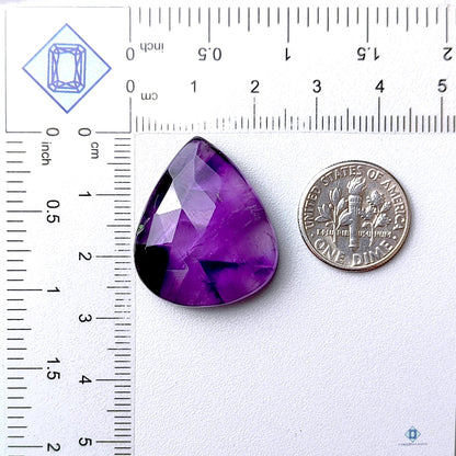 Super Seven Amethyst Pear Rose Cut
