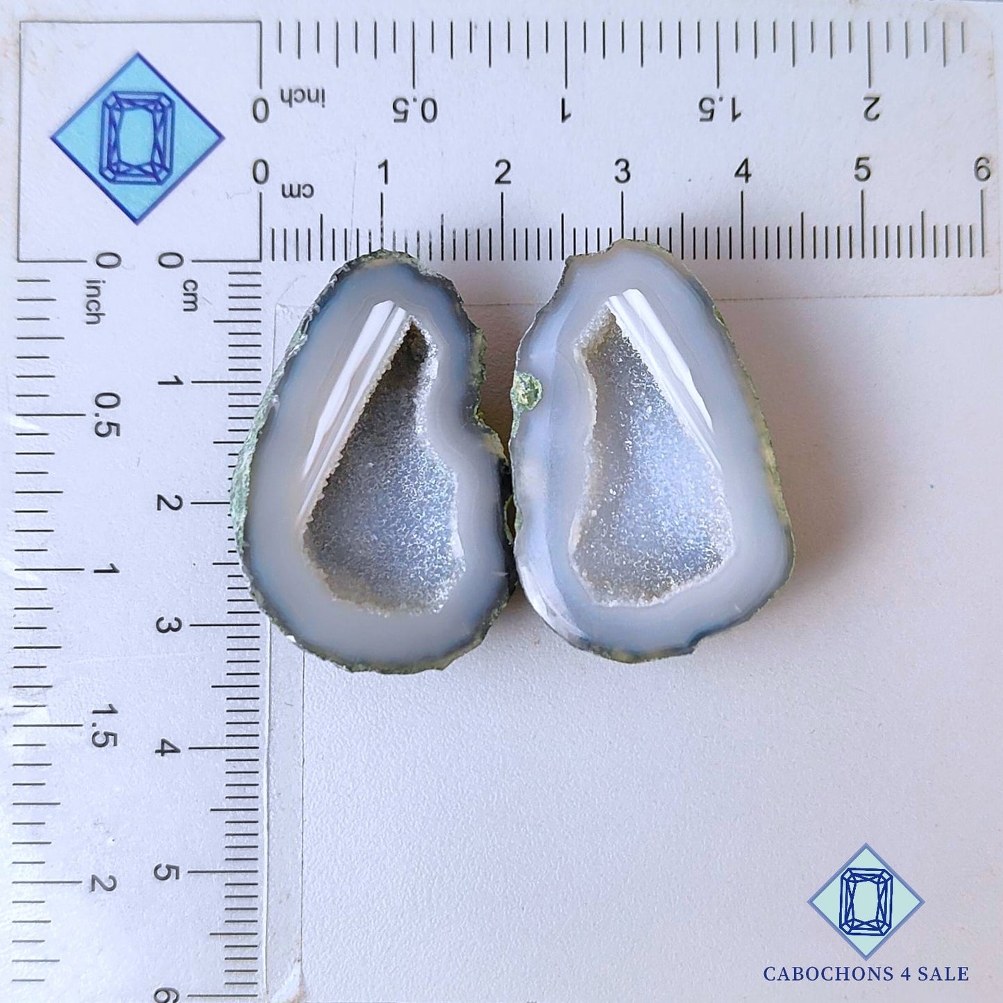 Natural Tabasco Agate Geode Gemstone  Fancy Pairs 33*21*9mm from Mexico available for sale