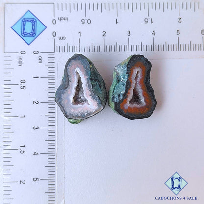 Natural Tabasco Agate Geode Gemstone  Fancy Pairs 27*20*11mm from Mexico available for sale