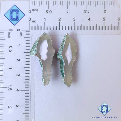 Natural Tabasco Agate Geode Gemstone  Fancy Pairs 34*15*8mm from Mexico available for sale