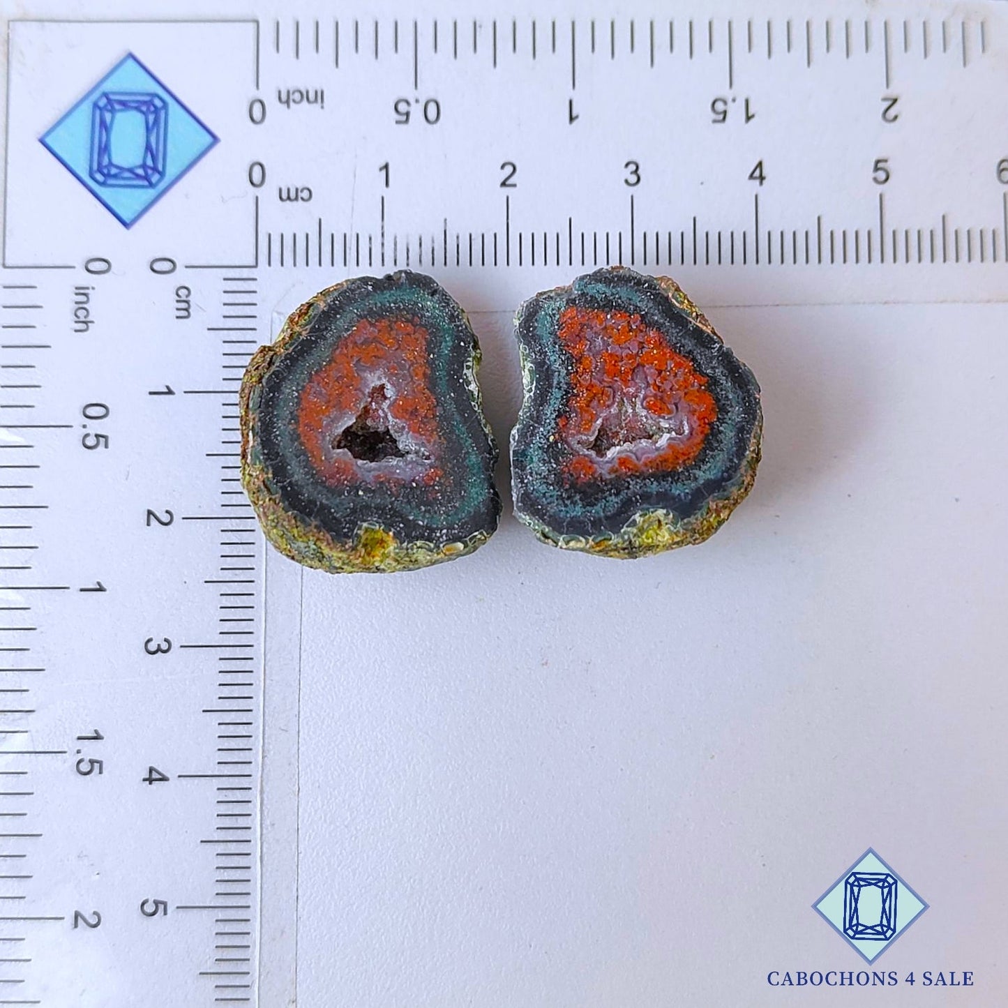 Natural Tabasco Agate Geode Gemstone  Fancy Pairs 23*19*10mm from Mexico available for sale