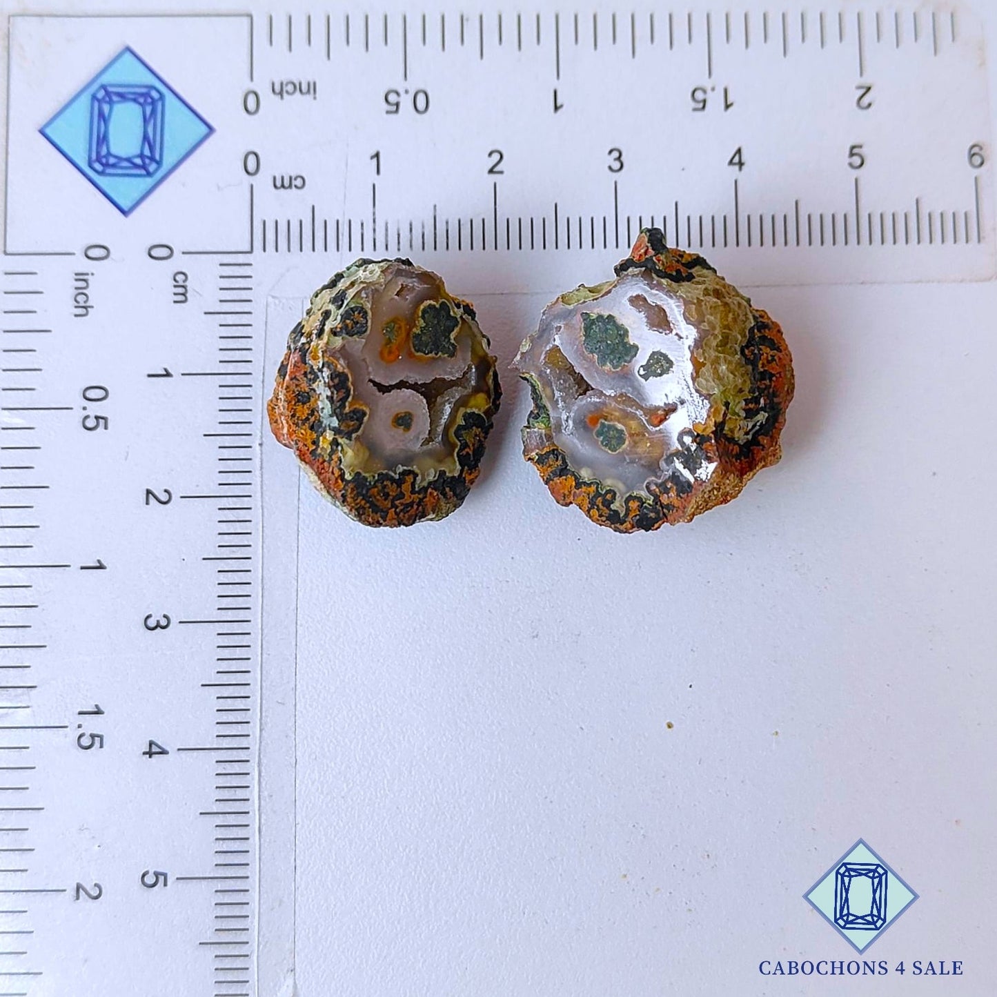 Natural Tabasco Agate Geode Gemstone  Fancy Pairs 23*17*14mm from Mexico available for sale