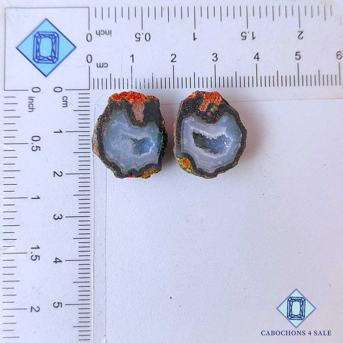 Natural Tabasco Agate Geode Gemstone  Fancy Pairs 20*17*9mm from Mexico available for sale