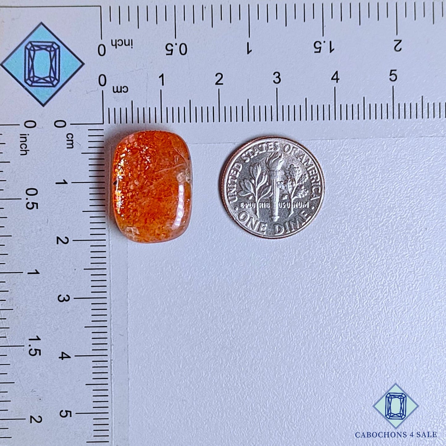 Natural Tanzanian Confetti Sunstone Gemstone  Rectangle Cabochons 19*13*6mm available for sale