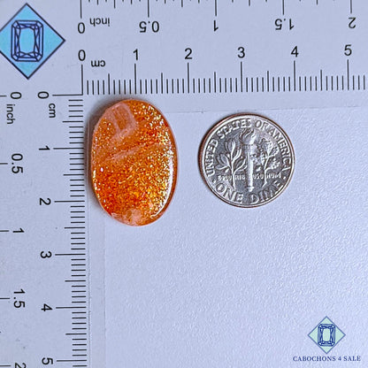 Natural Tanzanian Confetti Sunstone Gemstone  Oval Cabochons 23*16*5mm available for sale