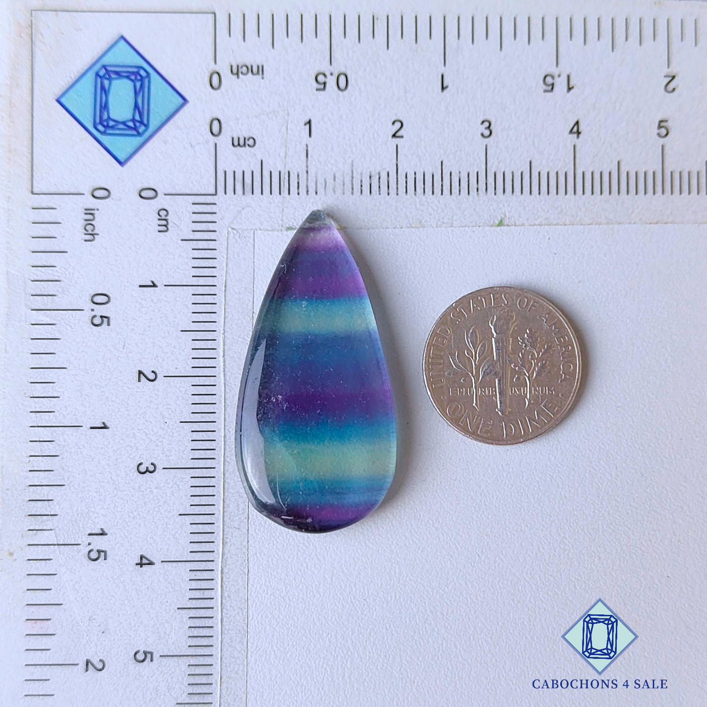 Teal Blue Fluorite Pear Cabochons