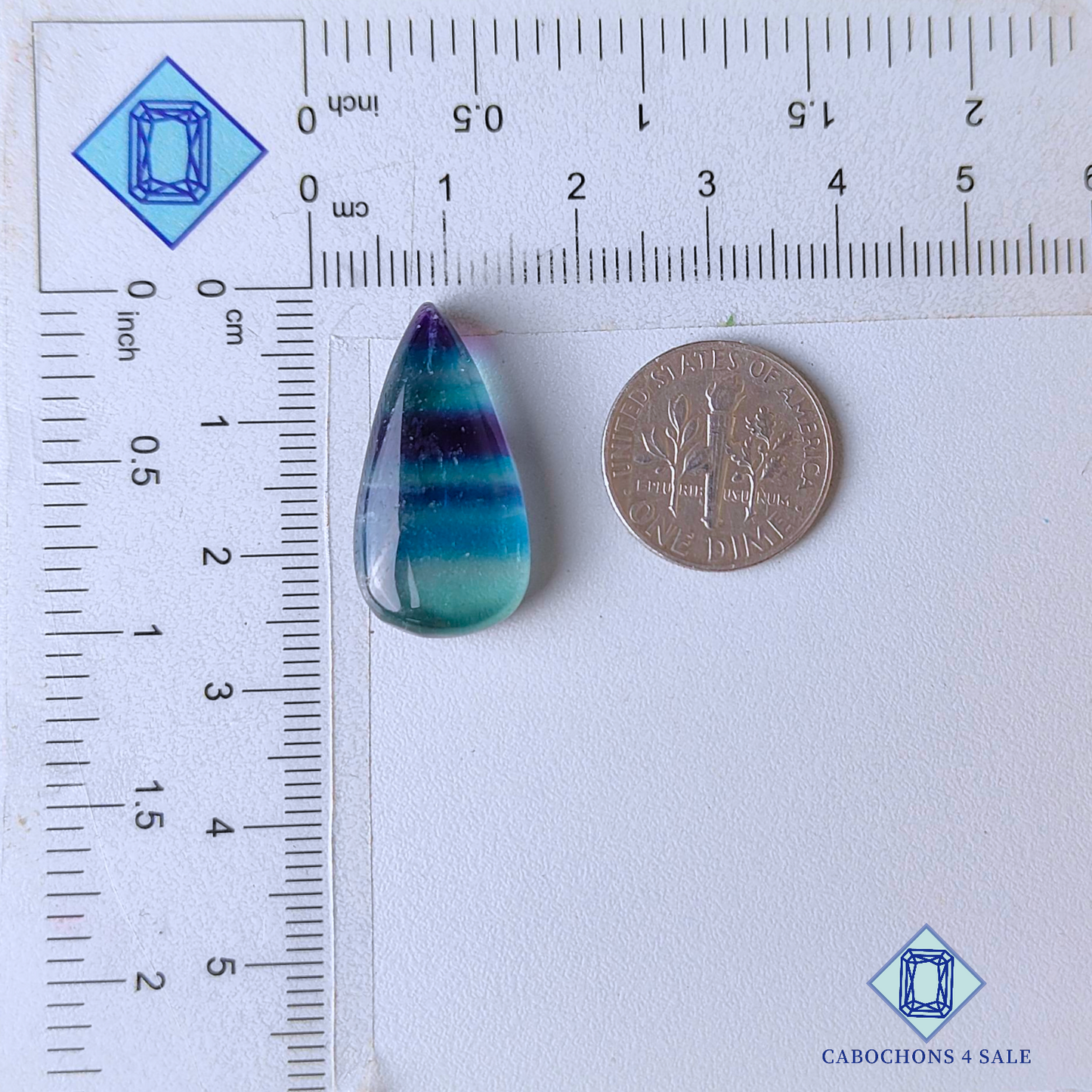 Teal Blue Fluorite Pear Cabochons